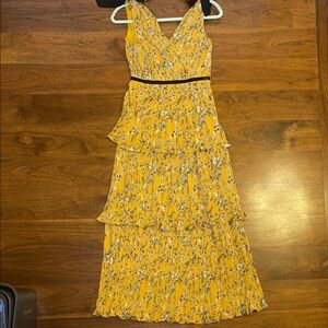 Lulu's Yellow Floral Tiered Maxi Dress